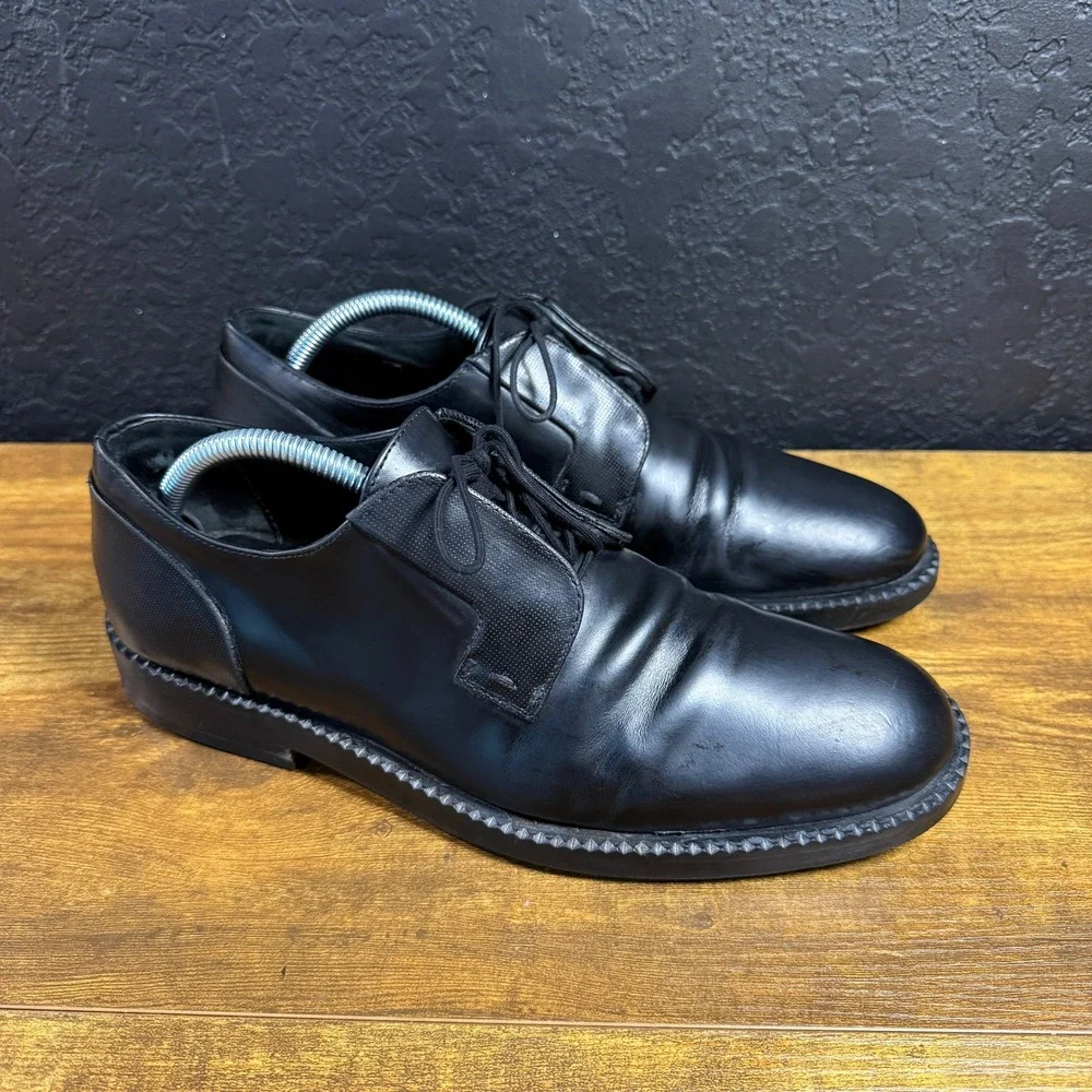 HUGO Boss 50315530 Black Leather Derby Dress Shoes Mens 41 US 8